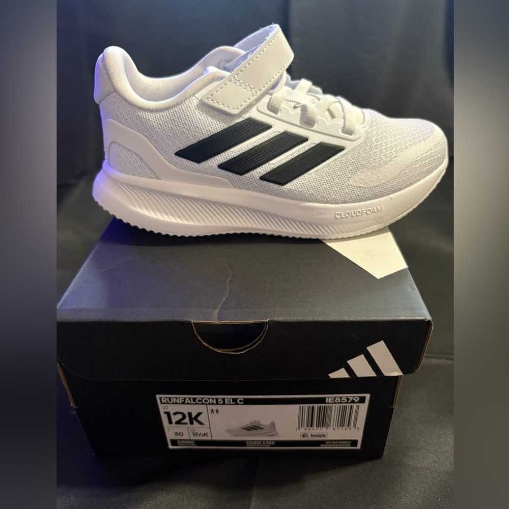 Adidas Kids White and Black Sneakers
